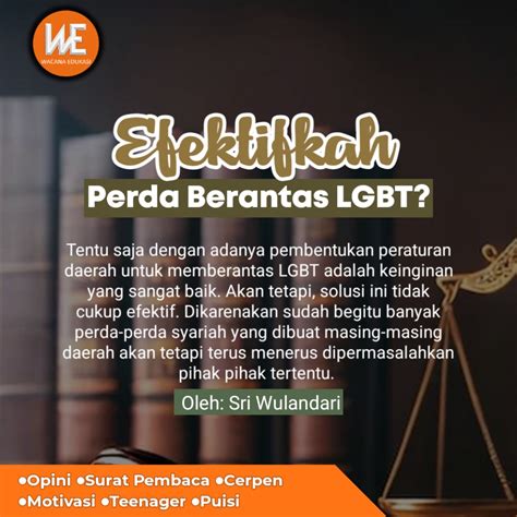efektifkah perda berantas lgbt wacana edukasi