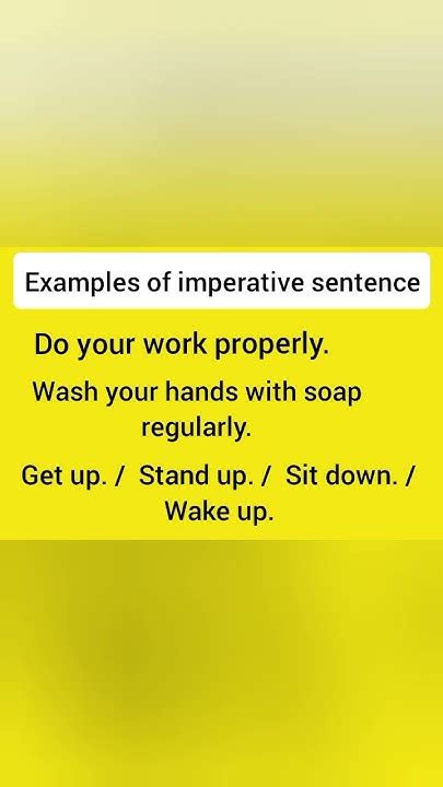 Imperative Sentence English Grammar Spoken English Youtube