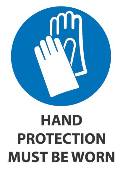 Hand Protection Must Be Worn Industrial Signs