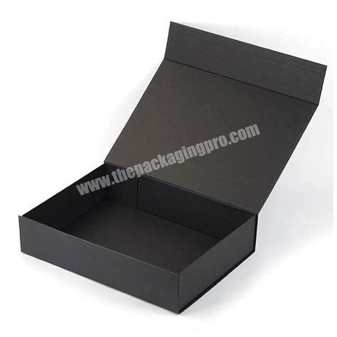 Luxury Easy Fold Custom Black Cardboard Magnetic Gift Boxes Packaging