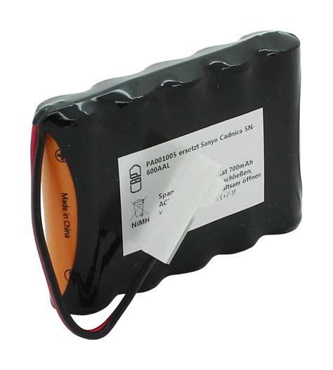 Akkupack NiMH 6V 700mAh Ersetzt Sanyo Cadnica 5N 600AAL Batterien Und