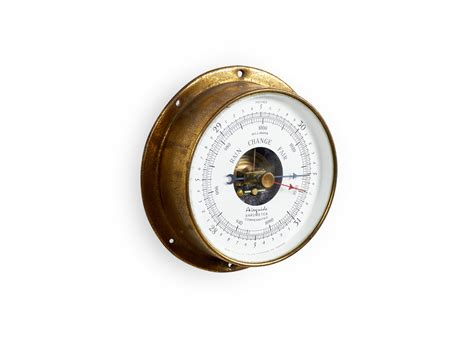 Small Brass Round Barometer