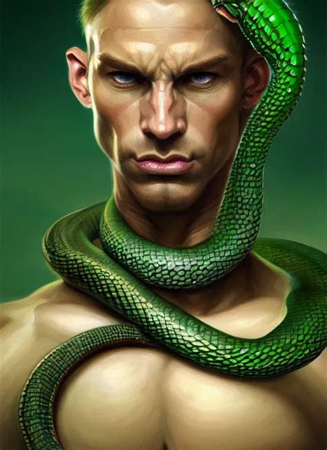 Portrait Of Aggressive Snake Humanoid D D Stable Diffusion