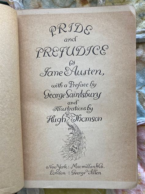 1894 Pride And Prejudice By Jane Austen Peacock Edition Etsy