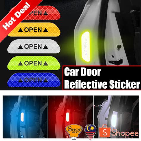 Car Door Reflective Sticker Door Open Warning Sticker Reflector Sticker