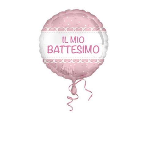 Pallone Foil Cm Rosa Con Cuoricini Il Mio Battesimo It