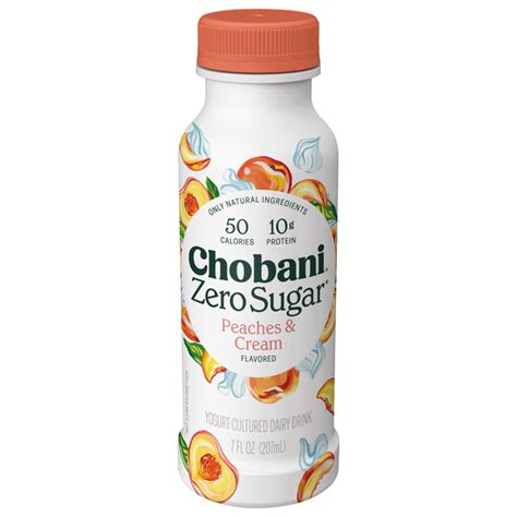 Save On Chobani Zero Sugar Peach Cream Yogurt Cultured Dairy Drink