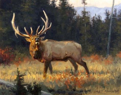 Watercolor Painting Of Elk Elk Painting Painting Pinterest Deer