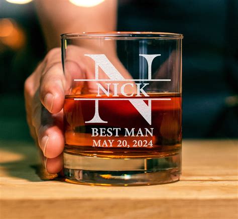 Groomsman 11oz Whiskey Glass Engraved Old Fashion Groomsmen T Idea