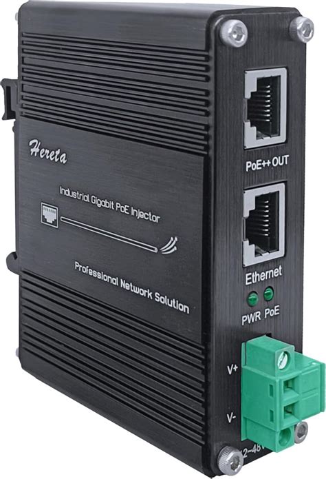 Hardened Industrial Gigabit Poe Injector Vdc Input With Din Rail