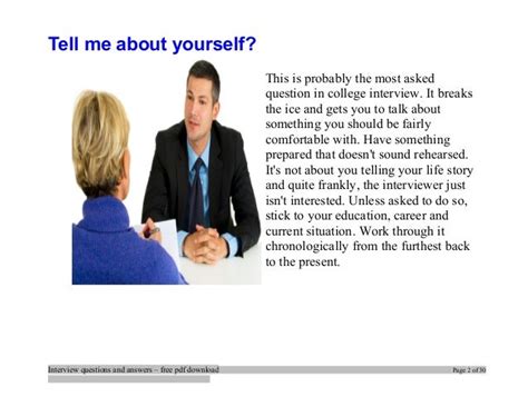 How To Answer The Question Tell Me About Yourself College Interview