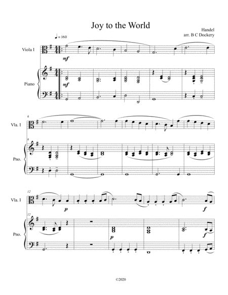 Joy To The World Viola Solo With Optional Piano Accompaniment By