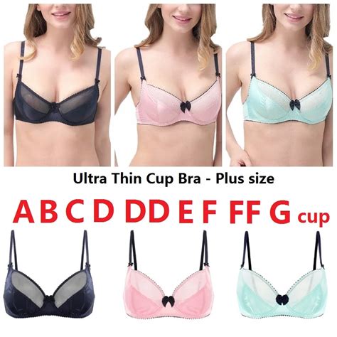 Women Sexy Soft Ultra Thin Plus Size Big Cup A B C D DD E F FF G Cup