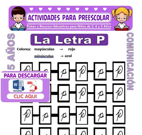 Actividades Con La Letra P Para Niños Niños Relacionados