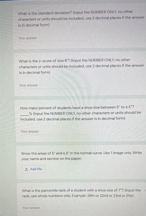 Solved The following are the shoe sizes (inches) of 20 | Chegg.com