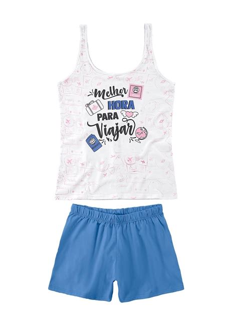 Pijama Feminino Curto Malwee S O Jorge