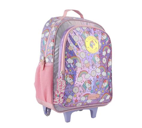 Mochila Unicornio C Carro Trendy Rosa Lila Plata Trendy 046