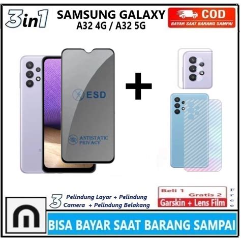 Paket In Tempered Glass Anti Spy Samsung Galaxy A G A G M G