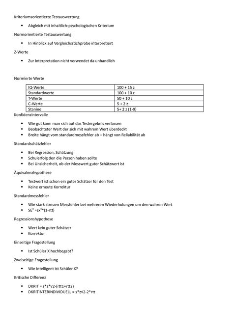 Zusammenfassung L2 Kriteriumsorien琀椀erte Testauswertung Abgleich mit