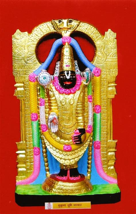 Black Painted Marble Tirupati Balaji Statue For Temple Size 12 Inch