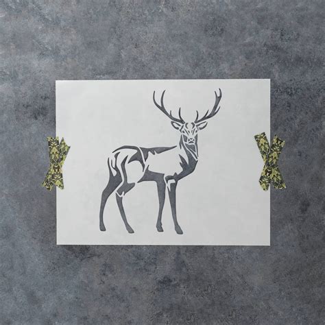 Deer Stencil Reusable Diy Craft Stencils Of A Buck Deer Etsy