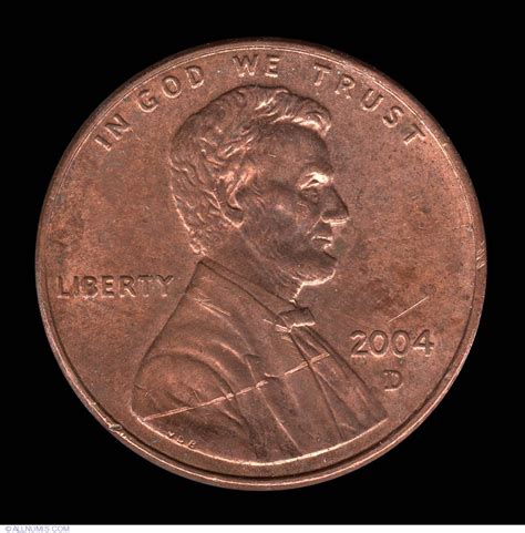 1 Cent 2004 D, Cent, Lincoln Memorial (1959-2008) - United States of ...