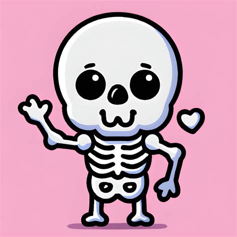 Cute Skeleton ClipArt Kawaii Chibi · Creative Fabrica