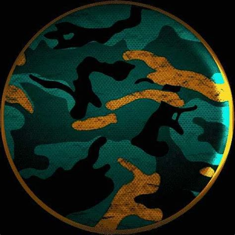 A Green And Yellow Camo Pattern On A Black Background With An Orange