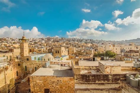 Hebron Old City Of From A Rooftop Beside Qazazen Mosque At West Bank