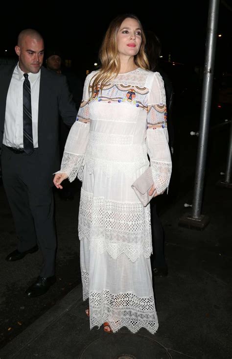 Drew Barrymore In White Long Dress 05 Gotceleb