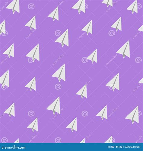 Purple Paper Plane Pattern Stock Vector Illustration Of Drawing