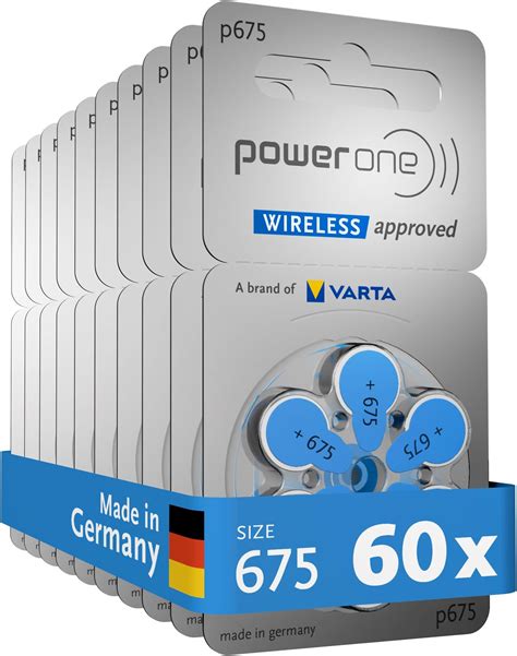 Varta Power One Hörgerätebatterien Typ 675 blau Batterien 60 Stück