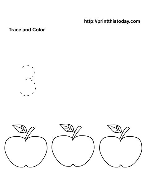 Coloring Number 3 Worksheets