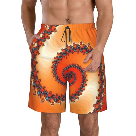 Lukts Orange Rotating Mens Swim Trunks Quick Dry Swim Shorts With Funny