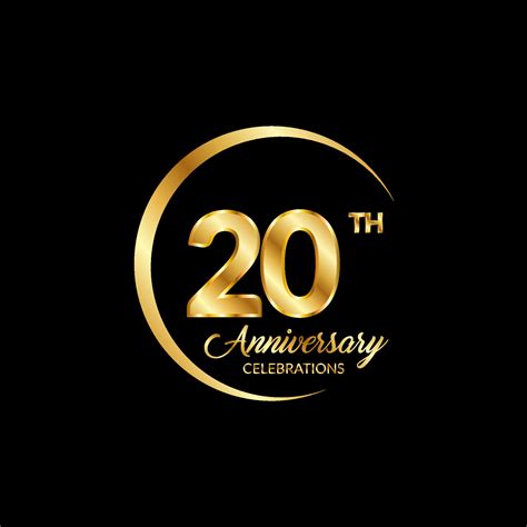 20 years anniversary. Anniversary template design concept with golden ...