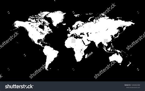 Silhouette White World Map On Dark Stock Vector (Royalty Free ...