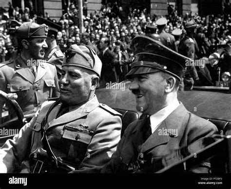 English Adolf Hitler And Benito Mussolini In Munich Germany Ca June