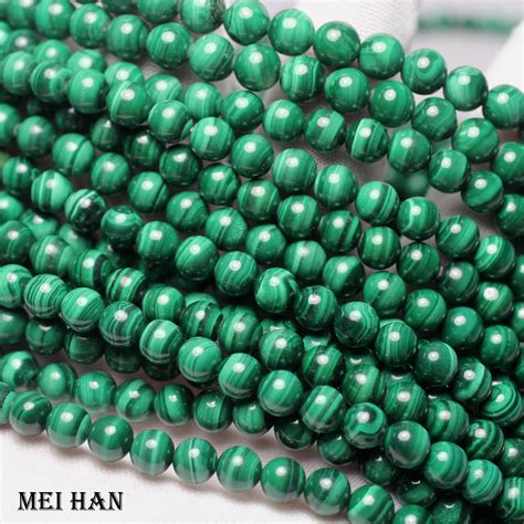 Meihan Strand Set Natural Malachite Mm Smooth Round Loose Beads Hot