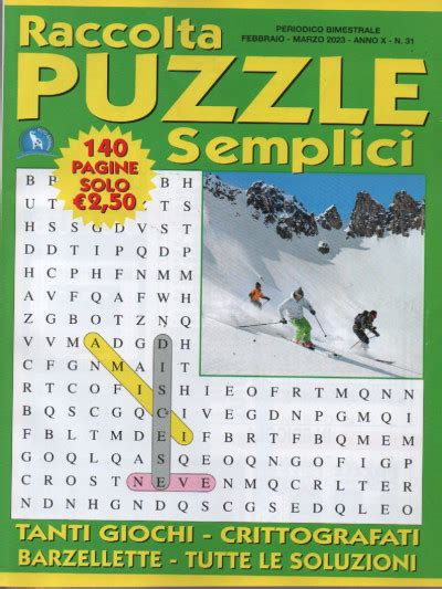 Raccolta Puzzle Semplici N 31 Bimestrale Febbraio Marzo 2023