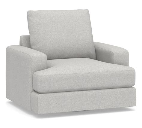 Canyon Square Arm Upholstered Swivel Armchair Down Blend Wrapped