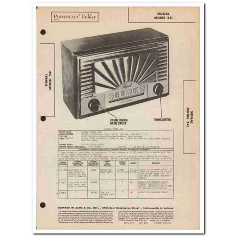 Signal Model Tube Am Radio Receiver Sams Photofact Manual On Ebid