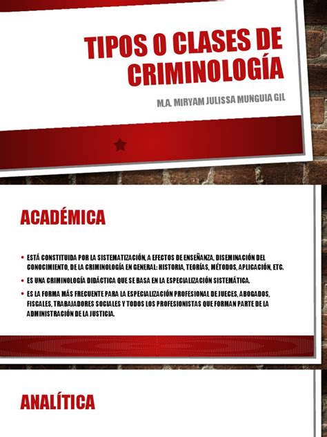 Tipos O Clases De Criminología Pdf Criminología Sociología