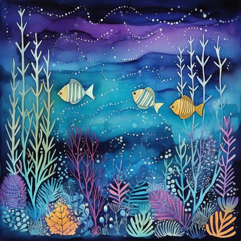 Whimsical Ocean Fish Art Free Stock Photo - Public Domain Pictures