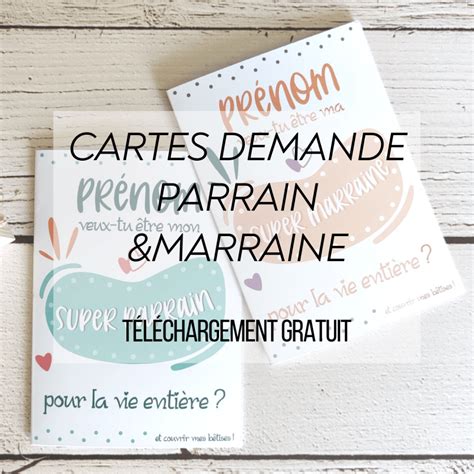 Carte De Demande Parrain Marraine Gratuit