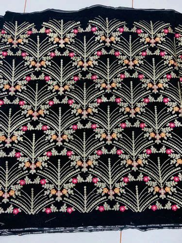 Velvet Embroidery Fabric At Rs Meter Embroidered Cloth In Surat