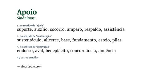 Como Se Escreve Apoio - Sinônimos de Apoio [por sentido] - Sinoscópio
