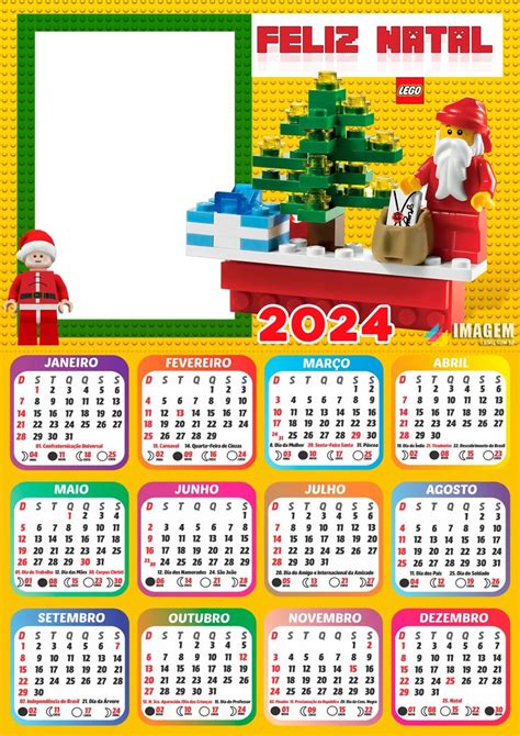 Lego Do Papai Noel Grátis Calendário 2024 Com Feriados E Fases Da Lua