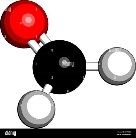 Formaldehyde Methanal Molecule Important Indoor Pollutant 3d Rendering Atoms Are