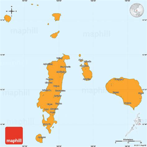 Political Simple Map Of Romblon Single Color Outside Borders And Labels