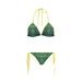 Sci Fi Green Monster Geometric Design Geometric Design Custom Bikini Swimsuit ID D
